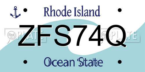 ZFS74Q Rhode Island License Plate
