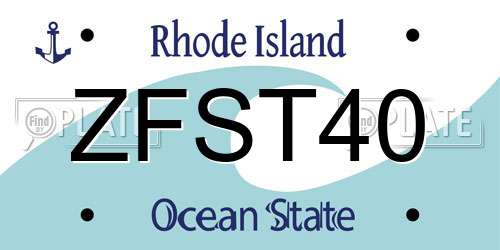 ZFST40 Rhode Island License Plate