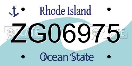 ZG06975 Rhode Island License Plate