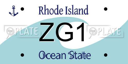 ZG1 Rhode Island License Plate