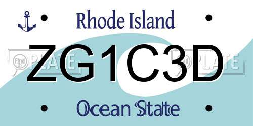 ZG1C3D Rhode Island License Plate