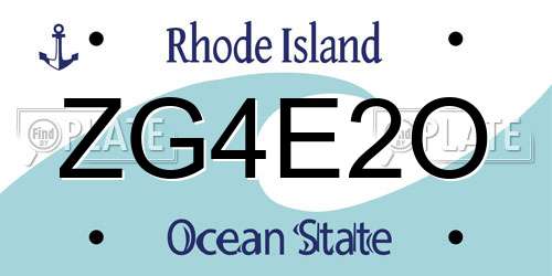 ZG4E2O Rhode Island License Plate