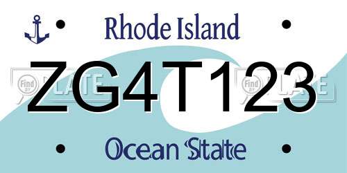 ZG4T123 Rhode Island License Plate