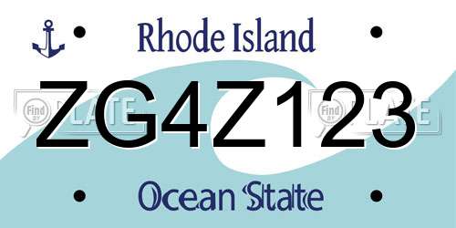 ZG4Z123 Rhode Island License Plate