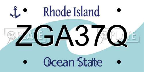 ZGA37Q Rhode Island License Plate