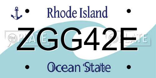 ZGG42E Rhode Island License Plate