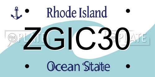 ZGIC30 Rhode Island License Plate