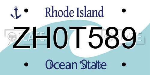 ZH0T589 Rhode Island License Plate