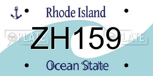 ZH159 Rhode Island License Plate