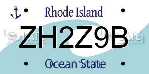 ZH2Z9B Rhode Island License Plate
