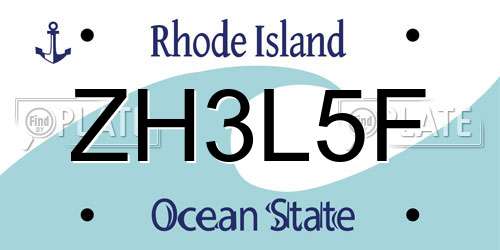 ZH3L5F Rhode Island License Plate