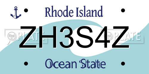ZH3S4Z Rhode Island License Plate