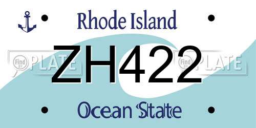 ZH422 Rhode Island License Plate