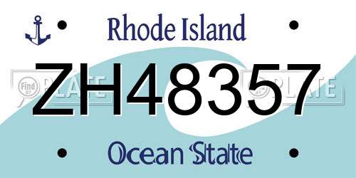 ZH48357 Rhode Island License Plate