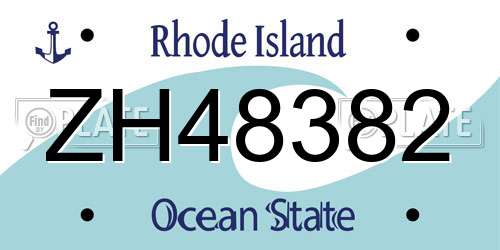 ZH48382 Rhode Island License Plate