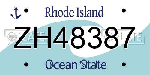 ZH48387 Rhode Island License Plate