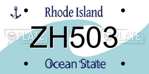 ZH503 Rhode Island License Plate