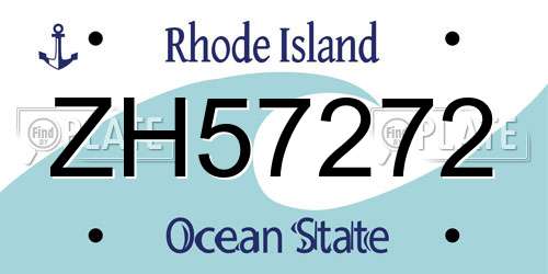 ZH57272 Rhode Island License Plate