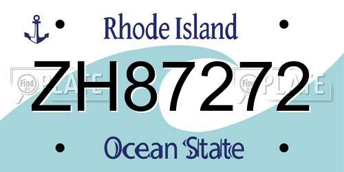 ZH87272 Rhode Island License Plate
