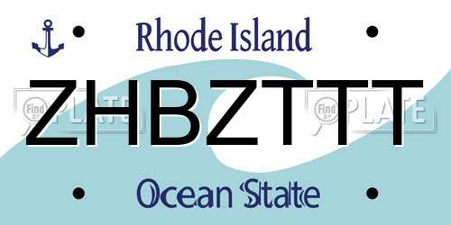ZHBZTTT Rhode Island License Plate