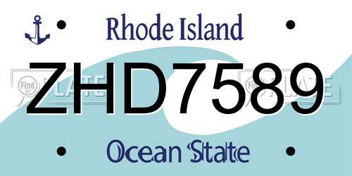 ZHD7589 Rhode Island License Plate