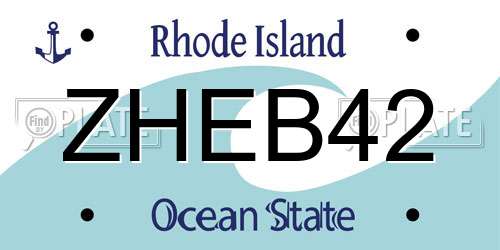 ZHEB42 Rhode Island License Plate
