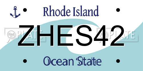 ZHES42 Rhode Island License Plate
