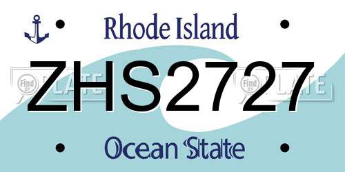 ZHS2727 Rhode Island License Plate