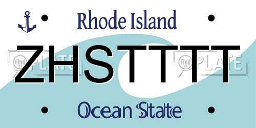 ZHSTTTT Rhode Island License Plate