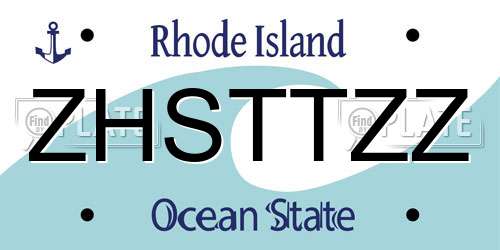 ZHSTTZZ Rhode Island License Plate