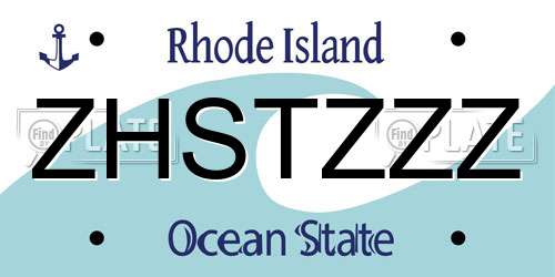 ZHSTZZZ Rhode Island License Plate