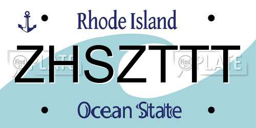 ZHSZTTT Rhode Island License Plate