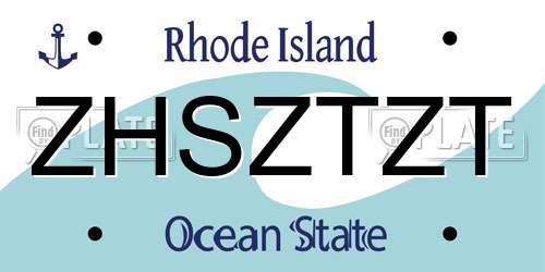 ZHSZTZT Rhode Island License Plate