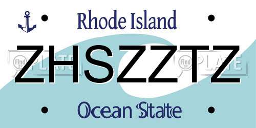 ZHSZZTZ Rhode Island License Plate