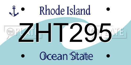 ZHT295 Rhode Island License Plate