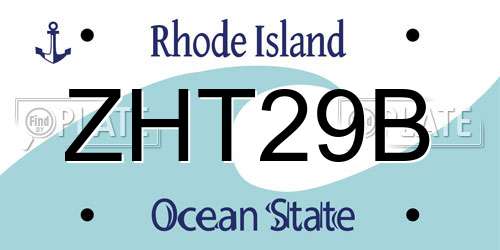 ZHT29B Rhode Island License Plate