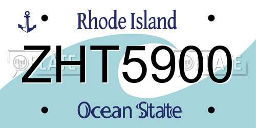 ZHT5900 Rhode Island License Plate