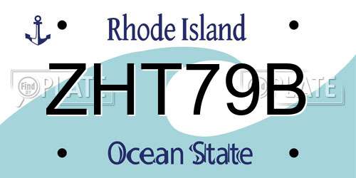 ZHT79B Rhode Island License Plate