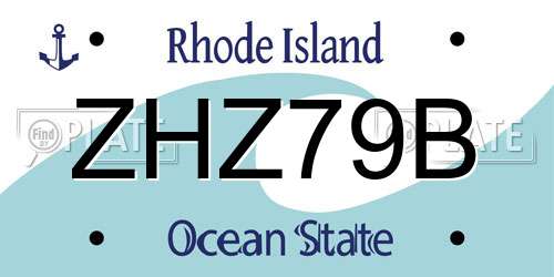 ZHZ79B Rhode Island License Plate