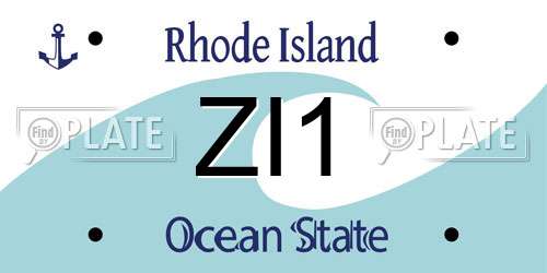 ZI1 Rhode Island License Plate
