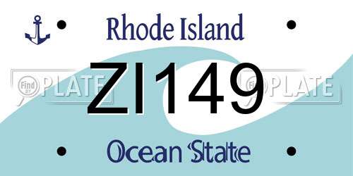ZI149 Rhode Island License Plate