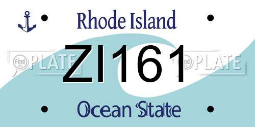 ZI161 Rhode Island License Plate