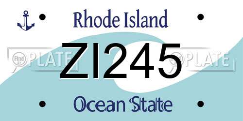 ZI245 Rhode Island License Plate
