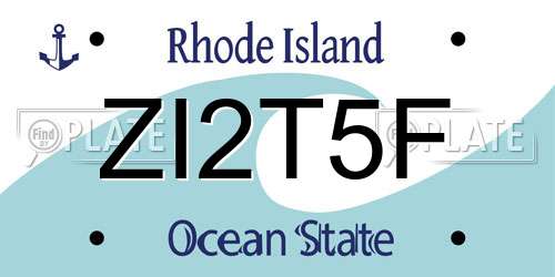 ZI2T5F Rhode Island License Plate