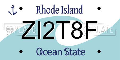 ZI2T8F Rhode Island License Plate
