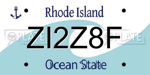 ZI2Z8F Rhode Island License Plate