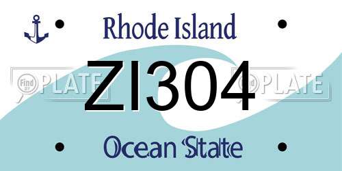 ZI304 Rhode Island License Plate