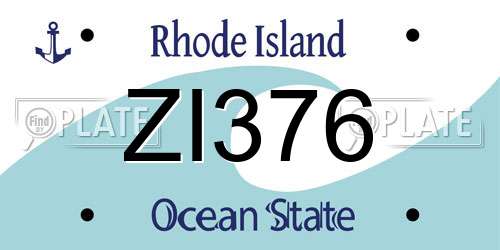 ZI376 Rhode Island License Plate