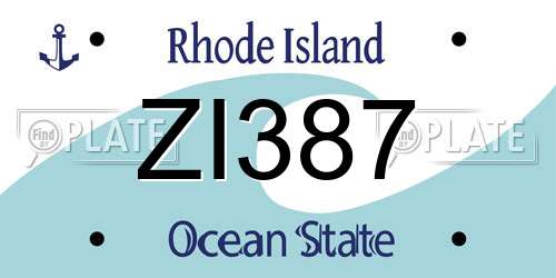 ZI387 Rhode Island License Plate