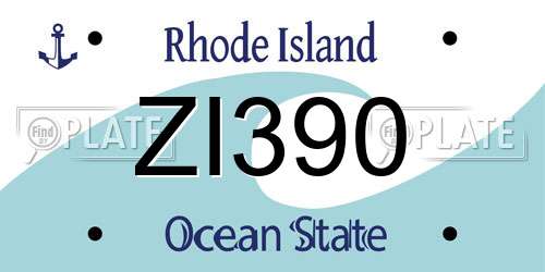 ZI390 Rhode Island License Plate